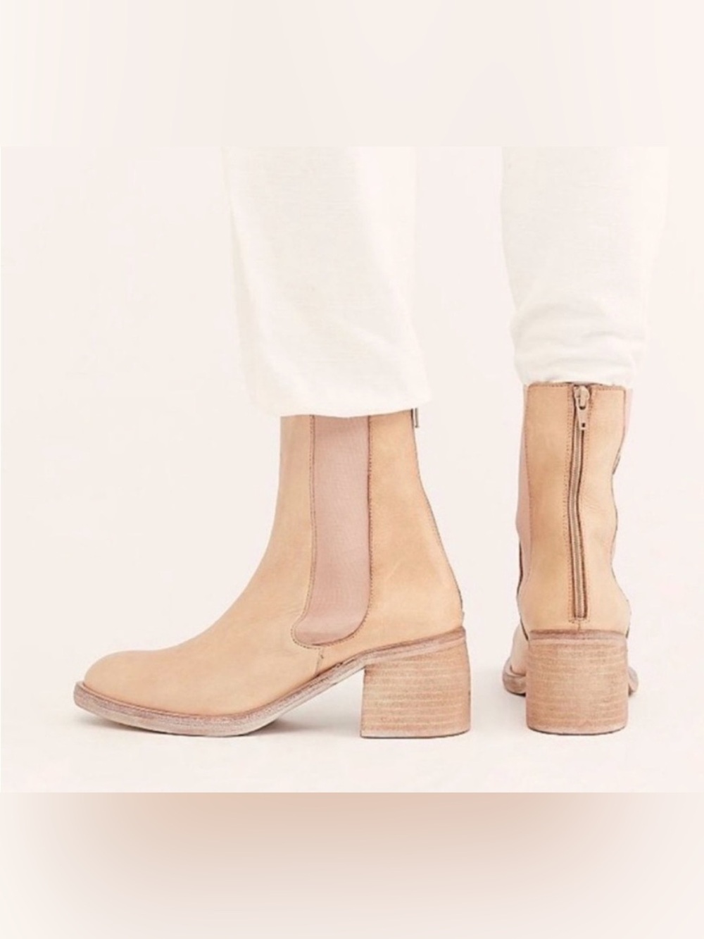Free People Blush Leather Chelsea Boots | Never Worn | EU 39 - Picture 3 of 11